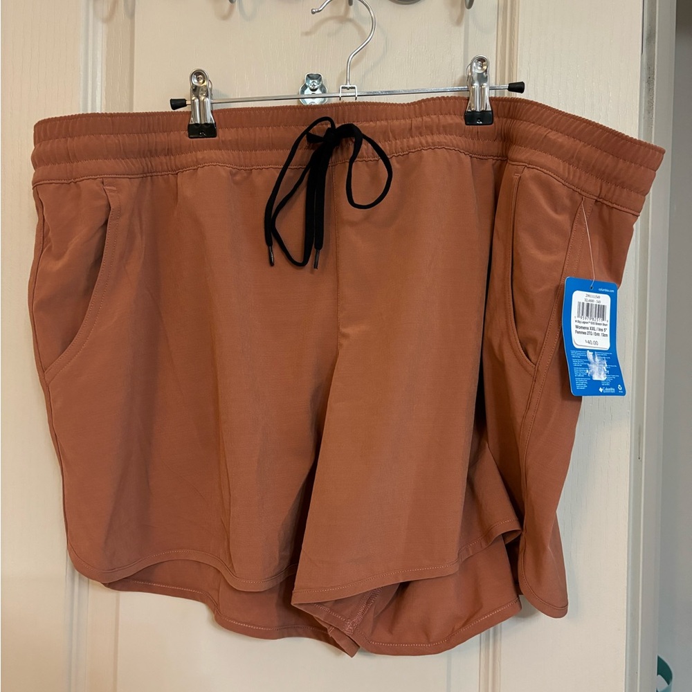 NWT Columbia XXL Active Shorts Brown with Pockets
